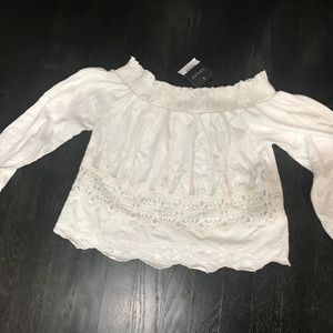 TOPSHOP BRODERIE BARDOT Top